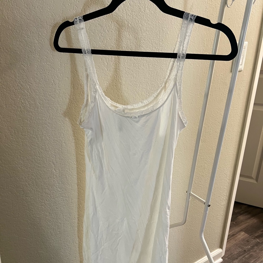 Skims Cotton Mini Dress in White Size Large